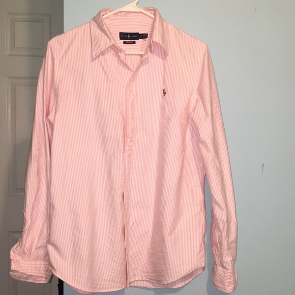 Womens Pink Ralph Lauren Polo button up - Picture 1 of 3